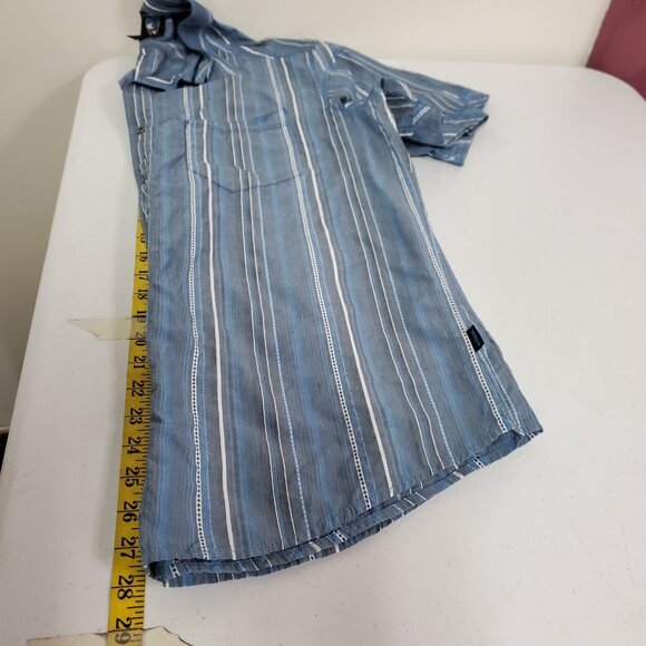 Kuhl Mens Suncel Short Sleeve Button Up Shirt Size L Blue Striped Office Career - Picture 7 of 9